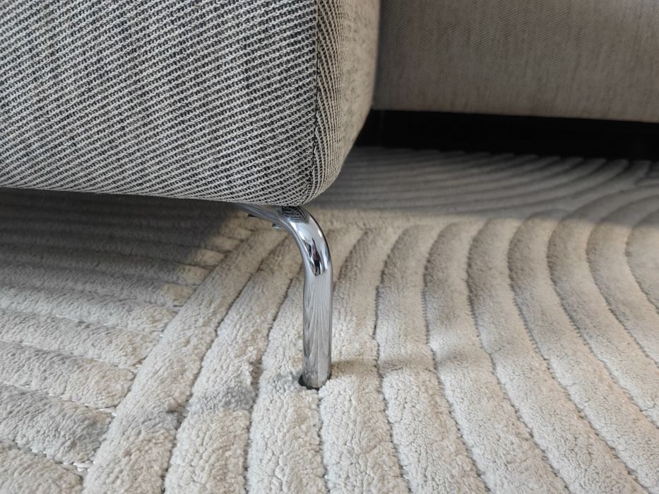 Canapea FAMMARP 3 locuri cu şezlong, stanga metal/Viarp bej/maro