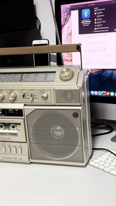 SABA Transeuropa RCR 426 Vintage Boombox Hi-Fi – Radio FM/AM/SW, Casetofon Auto, Metal/CrO2, APFS, 3 Programări-derulare pe melodie , VU LED!