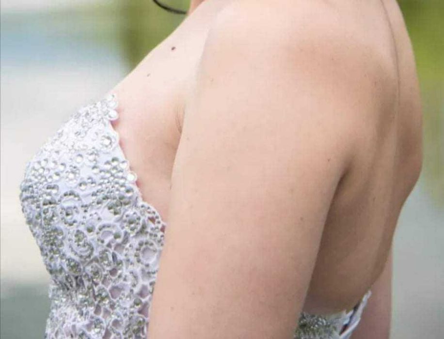 Блестяща сватбена рокля тюл принцеса корсет бюстие топ