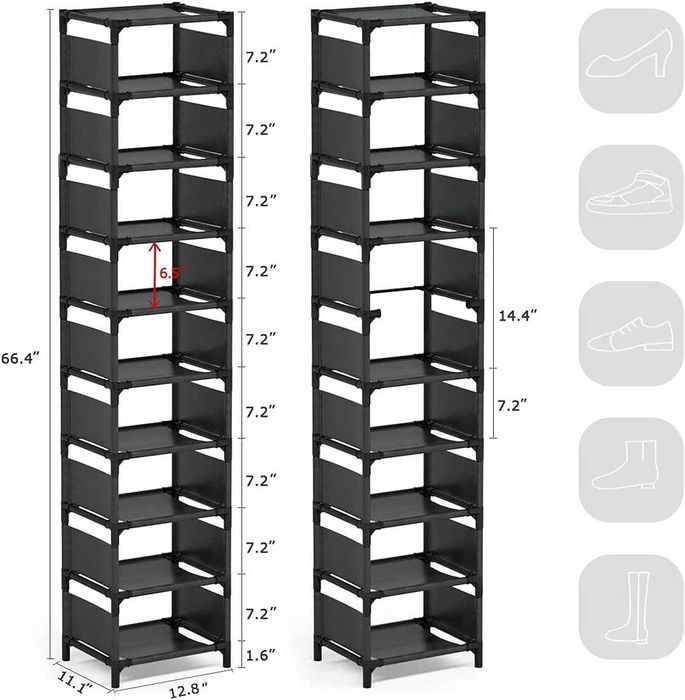 Suport incaltaminte, pantofar 10 nivele, Esonstyle, 28x32x168cm