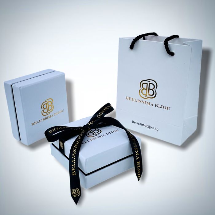 Бяла Дамска Гривна от Сатен с Кристали Swarovski/Сваровски