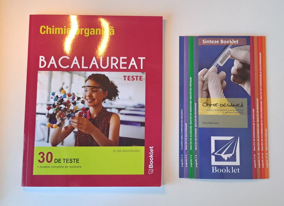 Carte cu teste pentru bacalaureat + Sinteza Booklet  Chimie organica