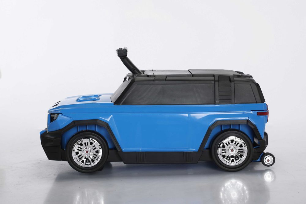 Valiza tip masinuta, Kinderauto SPEED, multifunctionala 2 in 1 #Blue