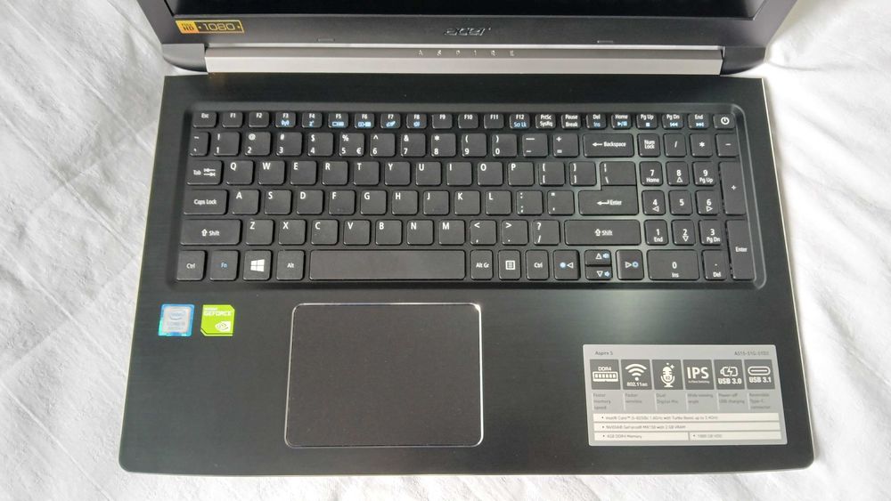 Laptop Acer Aspire 5, Intel i5-8250U, 12GB RAM, 750GB SSD, video MX150