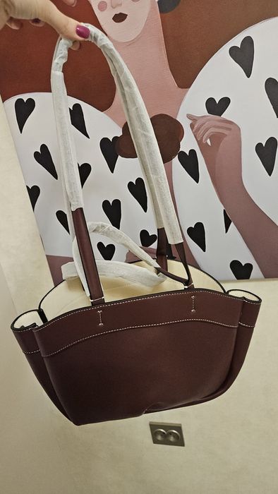 Сумка шоппер бордовая zara