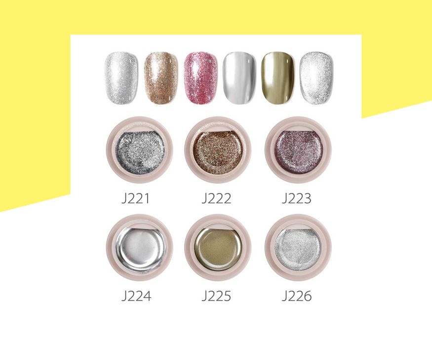 Комплект UV/LED гел бои "Gold & Silver" GDCOCO – 6; металик, огледален