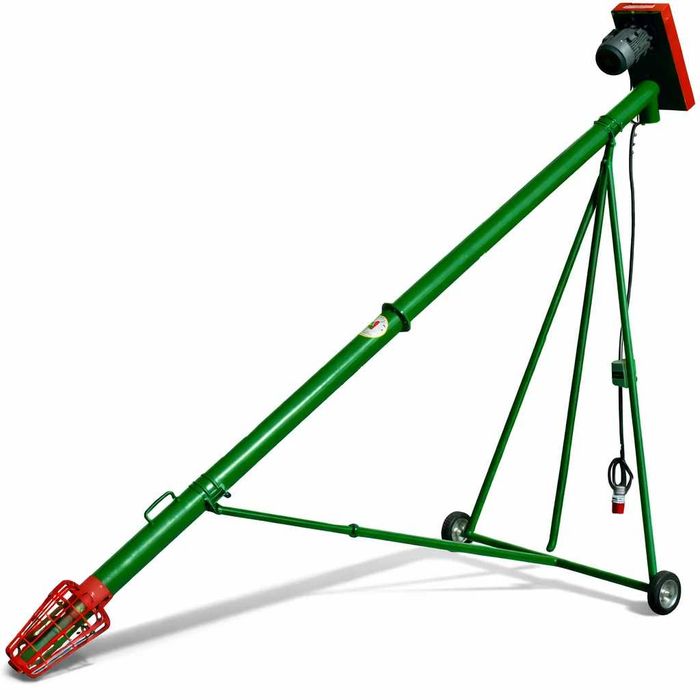 Șnec orizontal pentru cereale Ø110 mm, 4 metri, motor 1.5 kW, capacitate 10 t/h