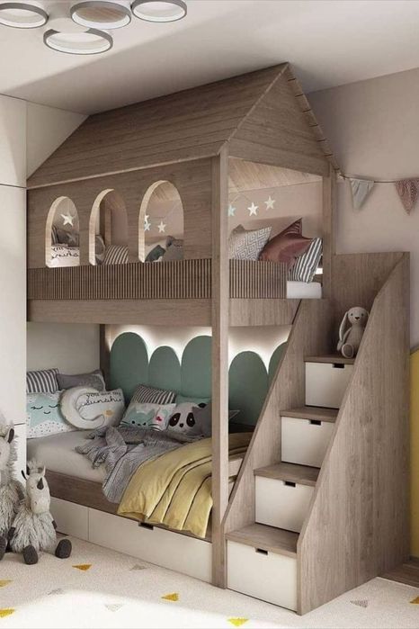 Pătuțuri etajate din lemn masiv tratat – rezistente