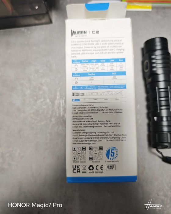 LED фенер Wuben C2 - 2000 lm