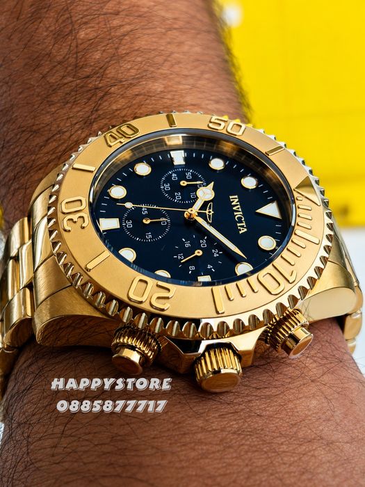 INVICTA Grand Diver Gold blue dial 47 mm, Инвикта нов мъжки часовник