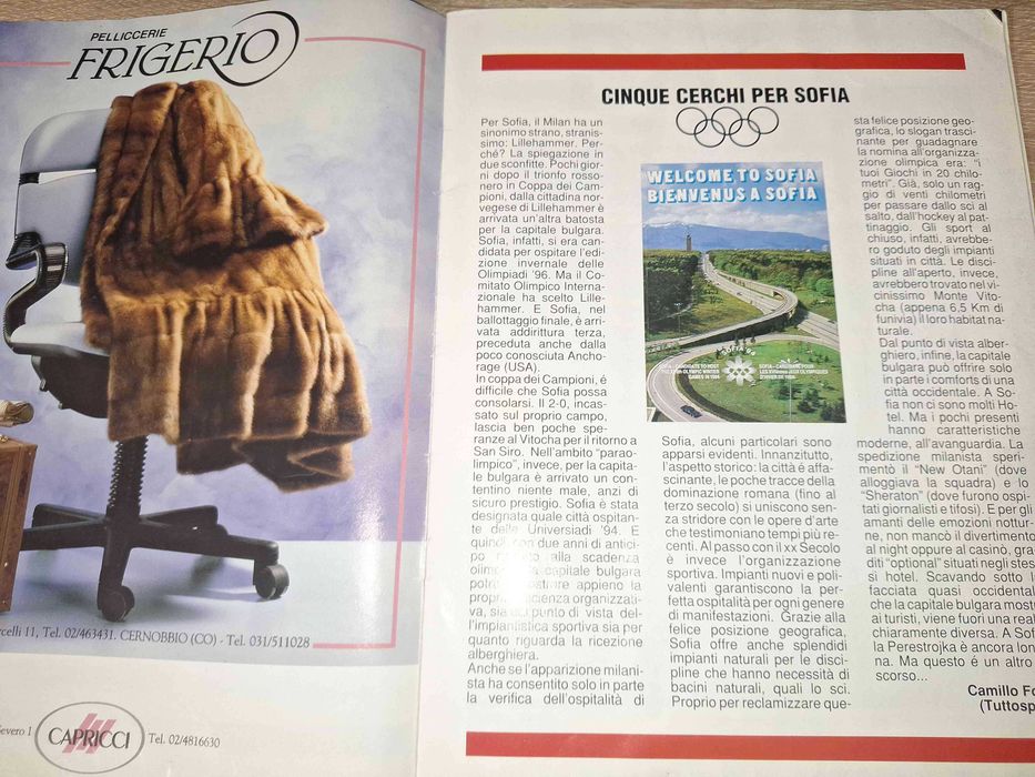 ОРИГИНАЛ! Уникално колекционерско футболно списание от 1988 г.  AC MILAN – ВИТОША / ЛЕВСКИ