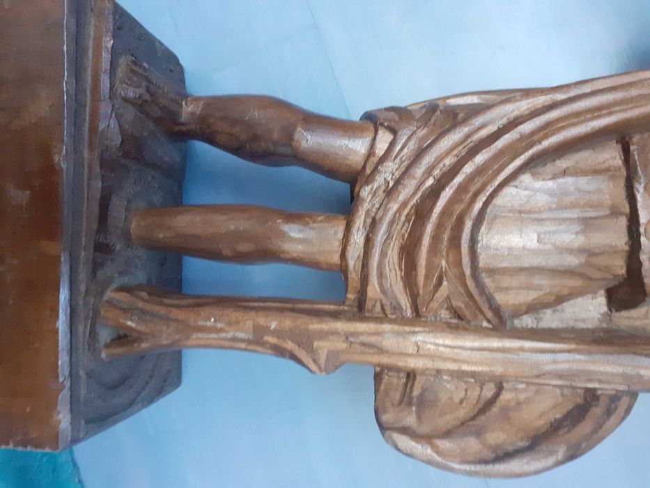 statueta lemn Sfantul Cristofor statueta religioasa lemn 53 cm