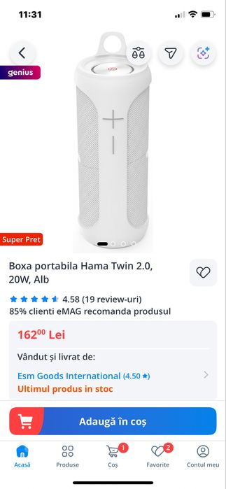 Boxa Hama 2.0  20w IPx7 waterproof