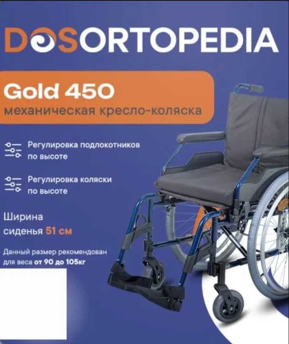 Новая инвалидная коляска Gold 450