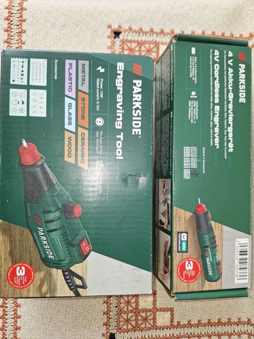 Aparat pentru gravura pe sticla, fier, lemn piatra, doua modele