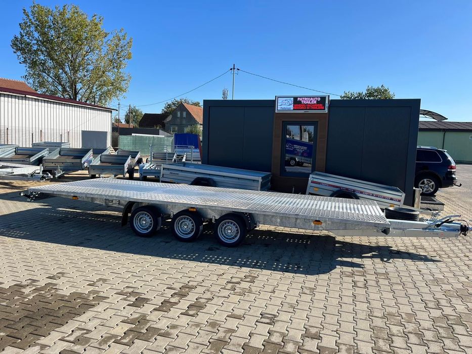Inchiriere Remorca/Platforma auto 6m plina 3 trei axe 8,5m 5m 8m