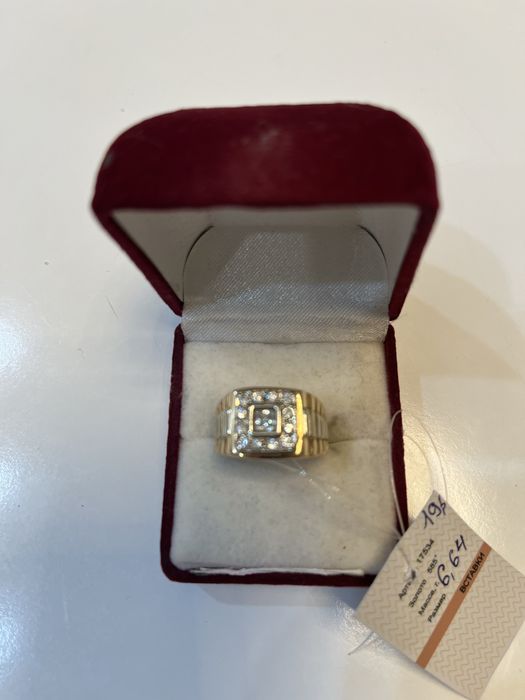 Золотое кольцо.Мужская печатка 585 проба .6.64 гр .размер 19.5