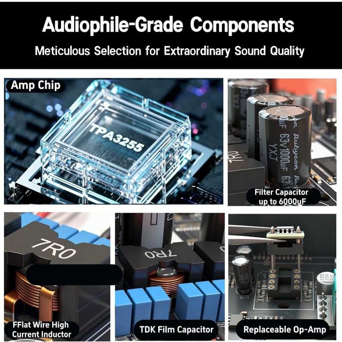 3E Audio A7 висок клас HI FI стерео Class D усилвател ново поколение 2x TPA3255 подобрена PFFB