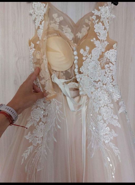 Rochie mireasa culoare Nude-Rose