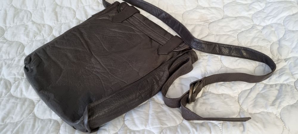 Geanta piele maro pt acte, laptop model barbati