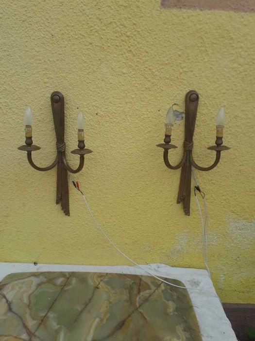 Aplica cu doua brate din cupru ArtDeco din cupru
