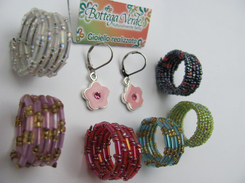 Cadouri bijuterii fantezie set inel si cercei  "Bottega Verde"  Italia