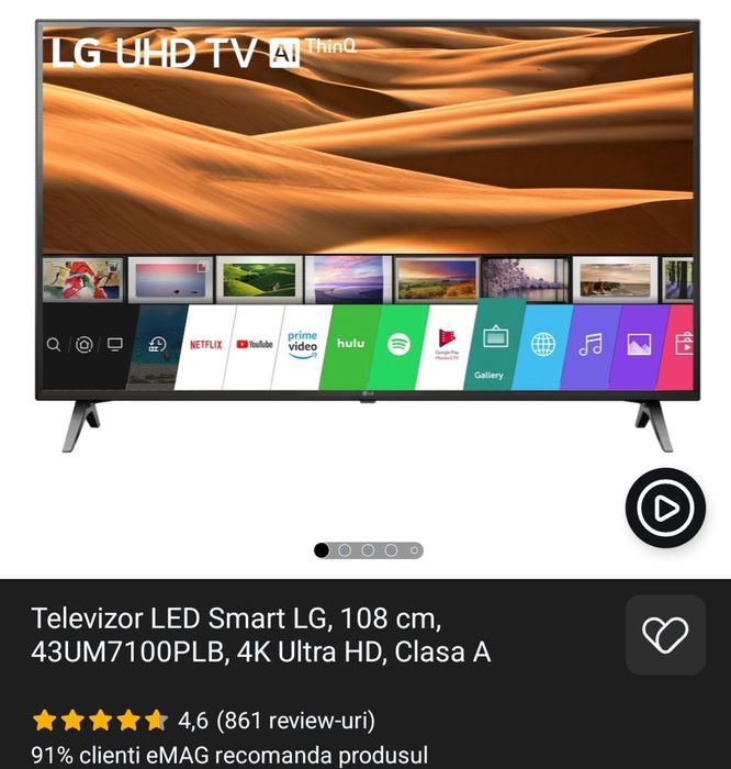 Televizor Led LG 108 - display spart - piese