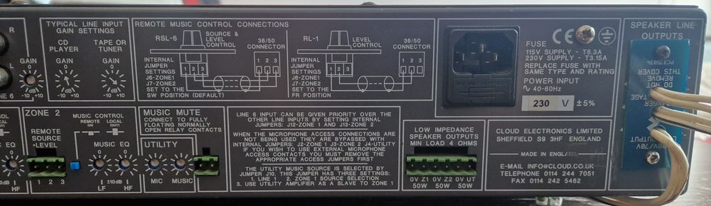 Двузонов стерео усилвател CLOUD 36/50