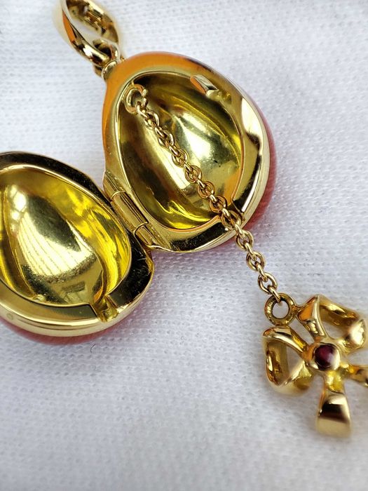 Pandantiv Aur 18K Oul Faberge Victor Mayer Diamant Rubin ou aur faberg