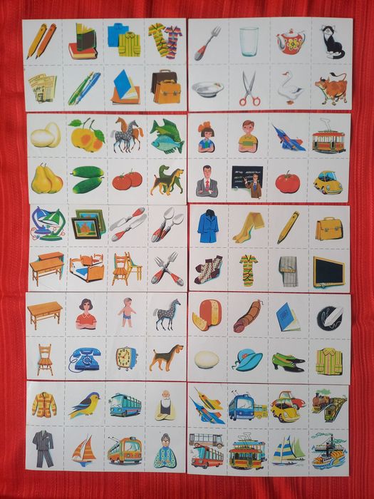 Карти за игра от бившия СССР, 1970-те, за съотнасяне, на руски