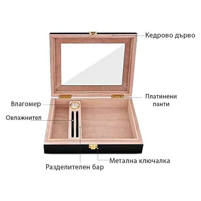 Кутия за пури хумидор кедрово дърво пура cohiba galiner цигари запалка