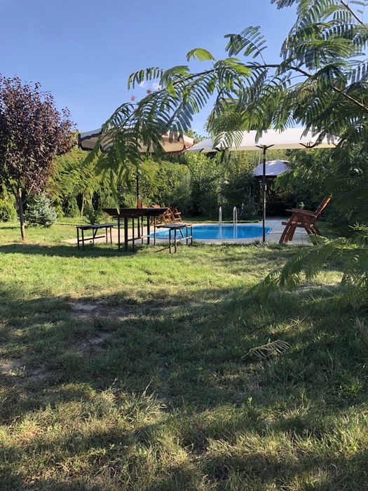 Vand casa cu piscina pe un teren de 50de arii adica 5000 metri patrati
