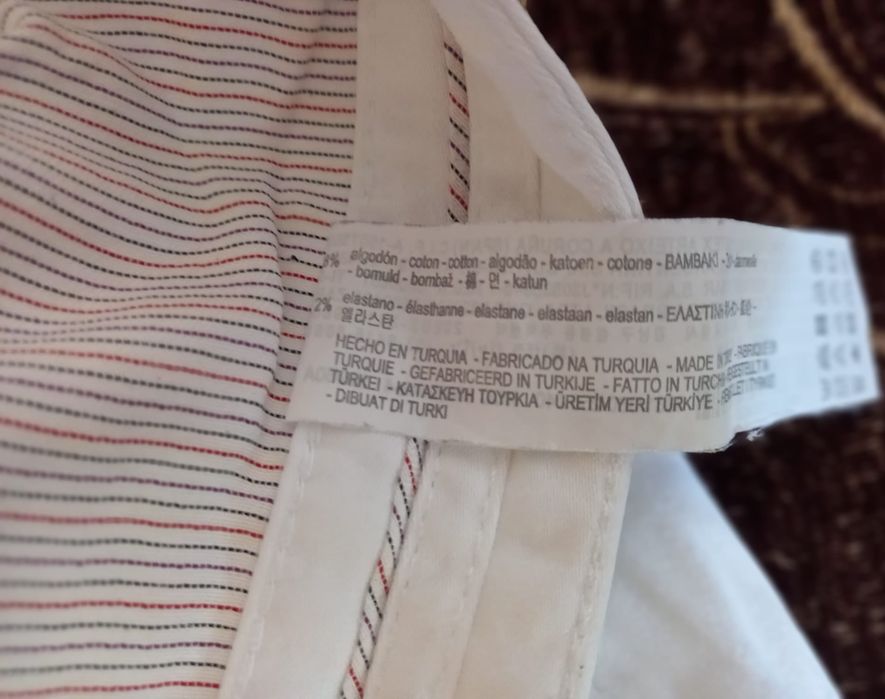 Pantaloni Zara barbati culoare alba de vara eleganti 80% bumbac