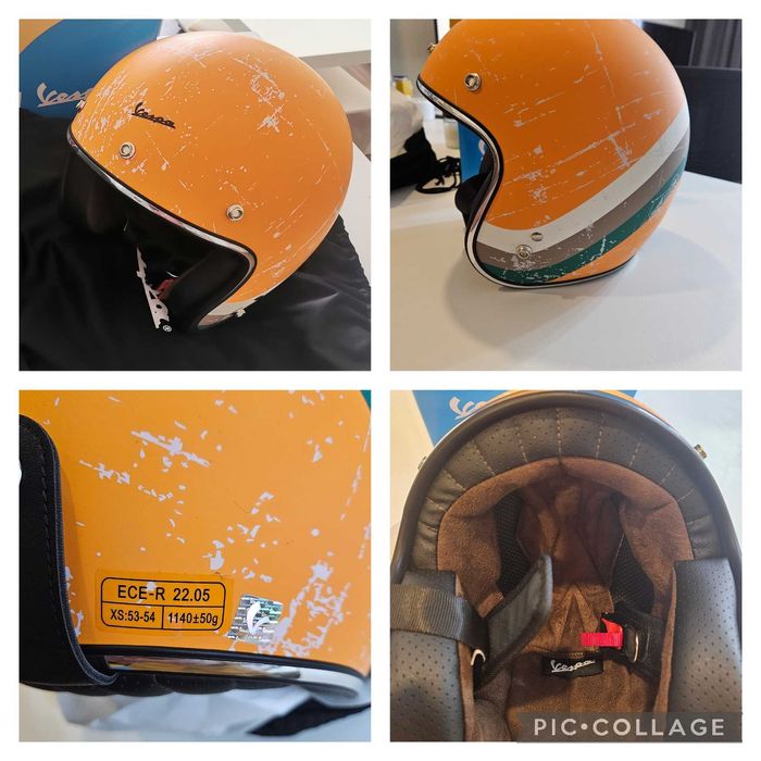 Чисто нови каска, очила/goggles и калъфи за каски - Vespa