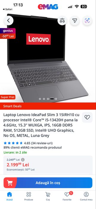Nou! Lenovo Ideapad Slim3 15IRH10
