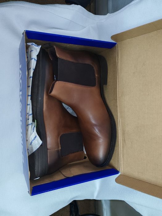 Удобни мъжки боти от естествена кожа Jack&Jones №46, 70 лв