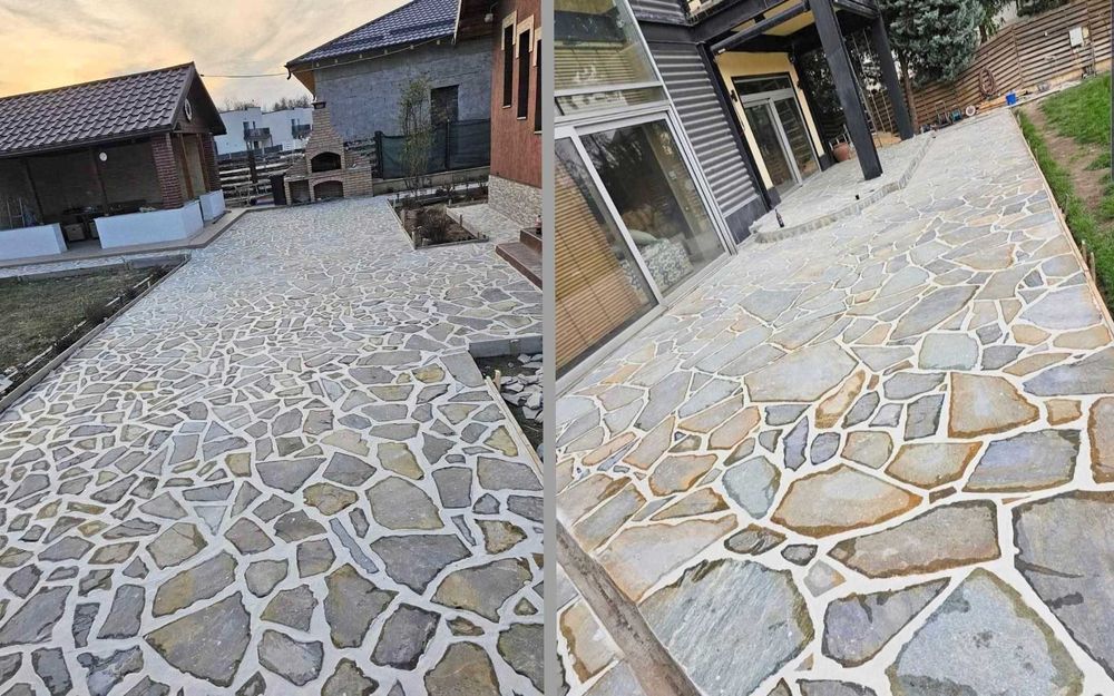 Facem Pavaje din Piatră Naturală, Piatră Cubică - Poze și Video Reale de la Lucrări Recente. Preț Avantajos Lucrare Completă de la A la Z.