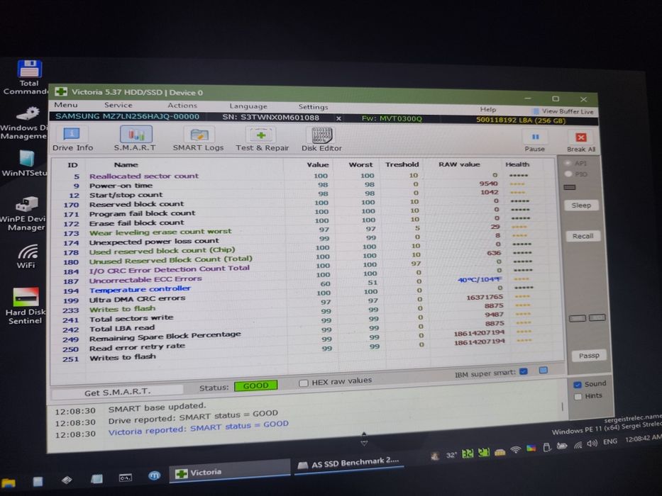 Ssd Samsung Pm871b 256gb 97%viata