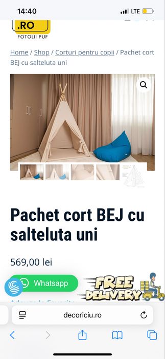 Cort copii cu saltea. Nu trimitem colet!