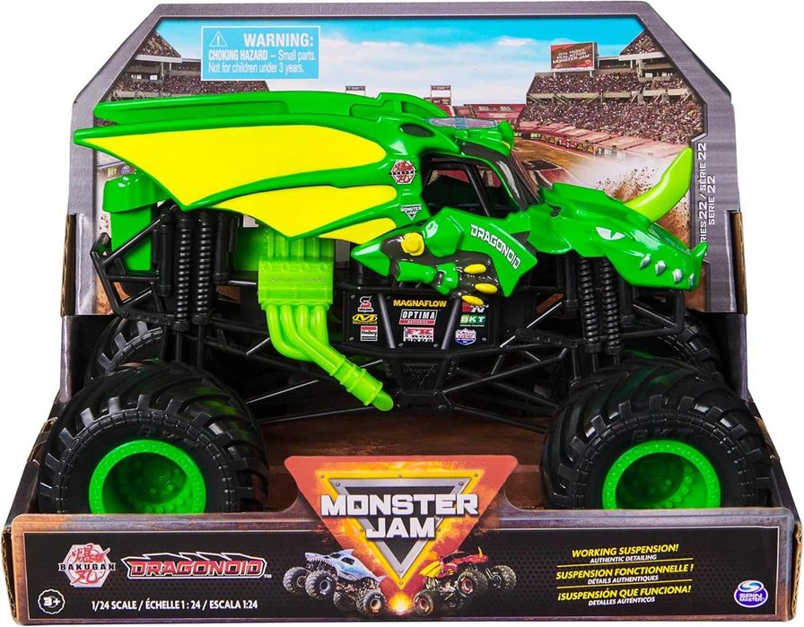 Метална кола Бъги Monster Jam 1:24 2 вида Grave Digger Dragonoid Bakugan