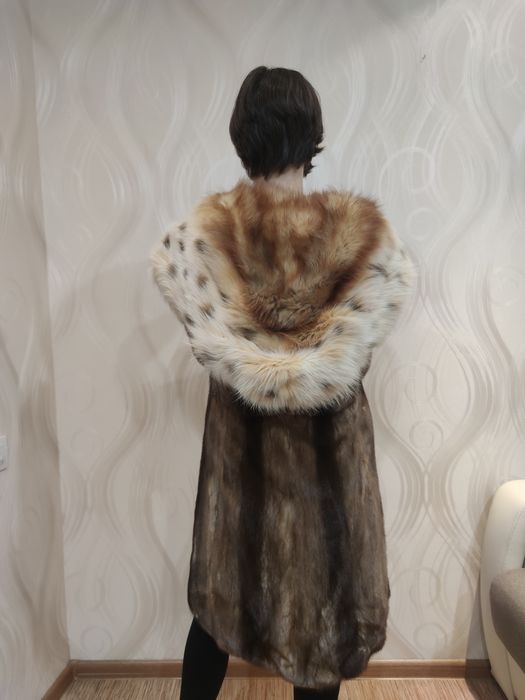 Шуба норковая с капюшоном