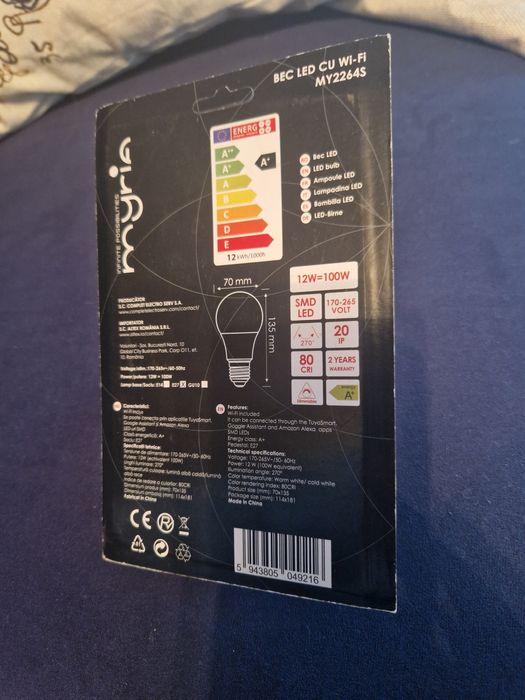 Becuri noi smart wifi 12W Myria