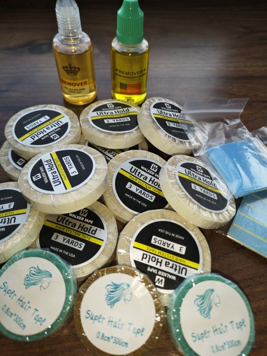 Естествена коса на стикери 50 см руса треса 40см