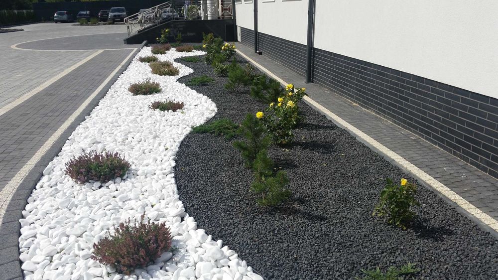 Белая галька для декора