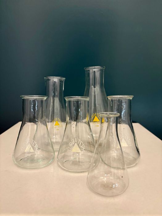 Recipiente laborator TUDATERM sticlă borosilicat, rare, anii 1950