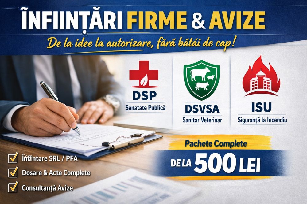 Infiintari firme SRL/PFA