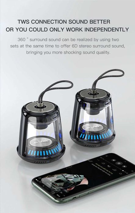 Awei Y666 Mini Bluetooth колонка 5W Stereo Bass & Waterproof Outdoor