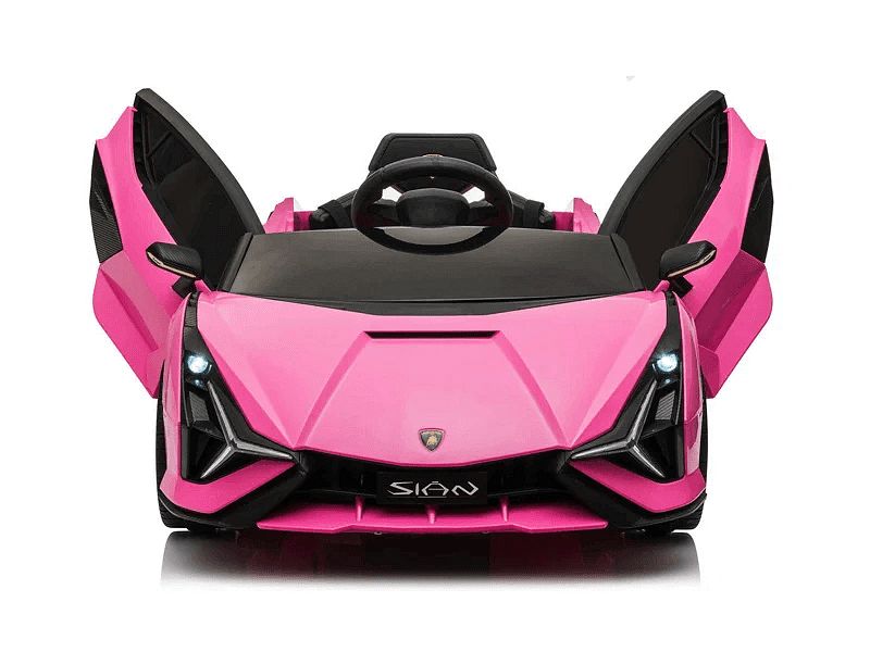 Lamborghini sian 12v – детска акумулаторна кола, розова, eva гуми