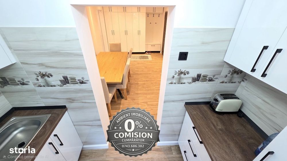 Apartament 2 camere, etaj 1, RENOVAT, mobilat și utilat, VASLUI - zona