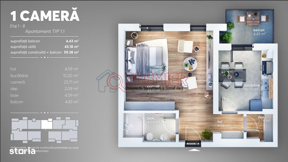 Garsoniera imensa! Sector 4 - Grand Arena